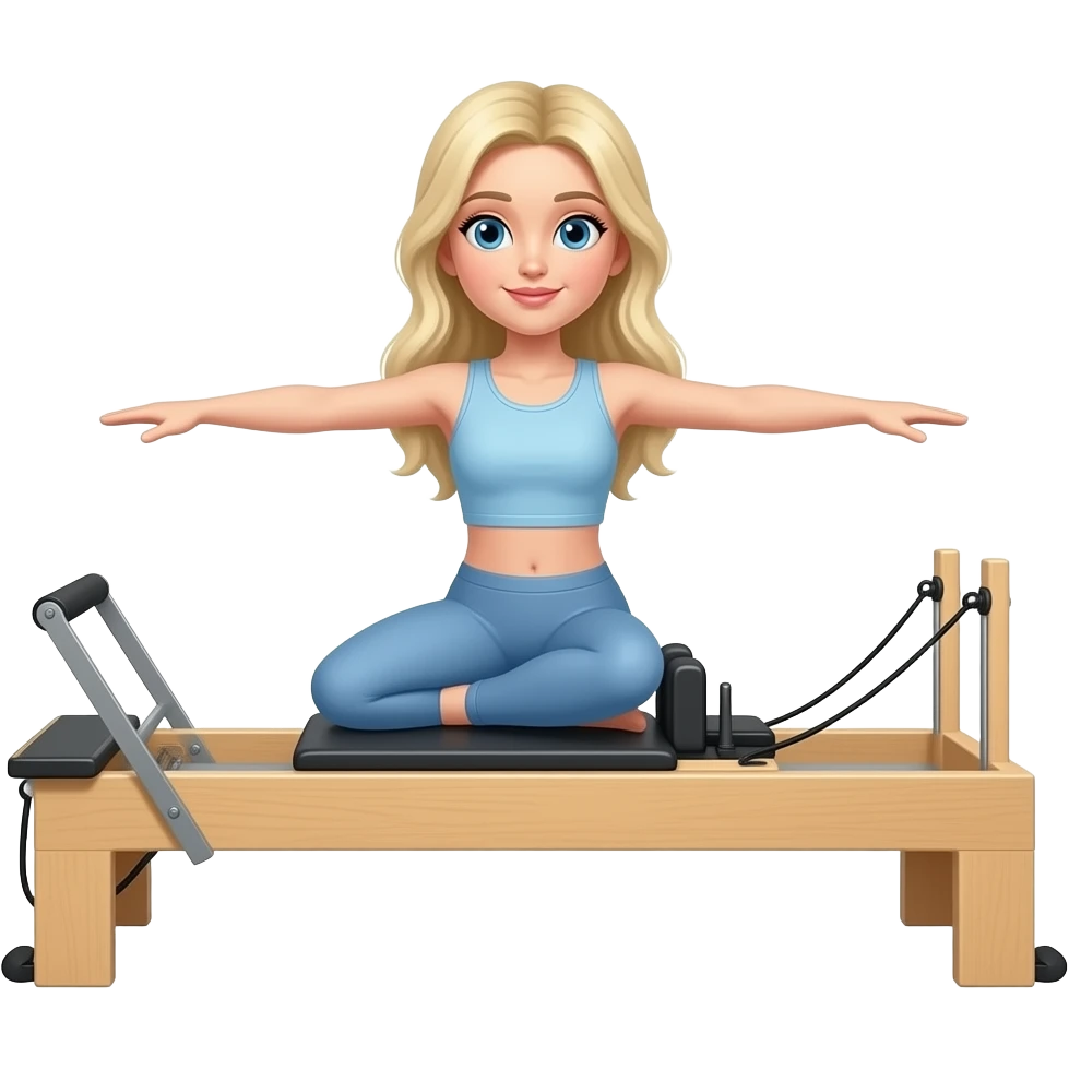 blonde girl doing lagree emoji