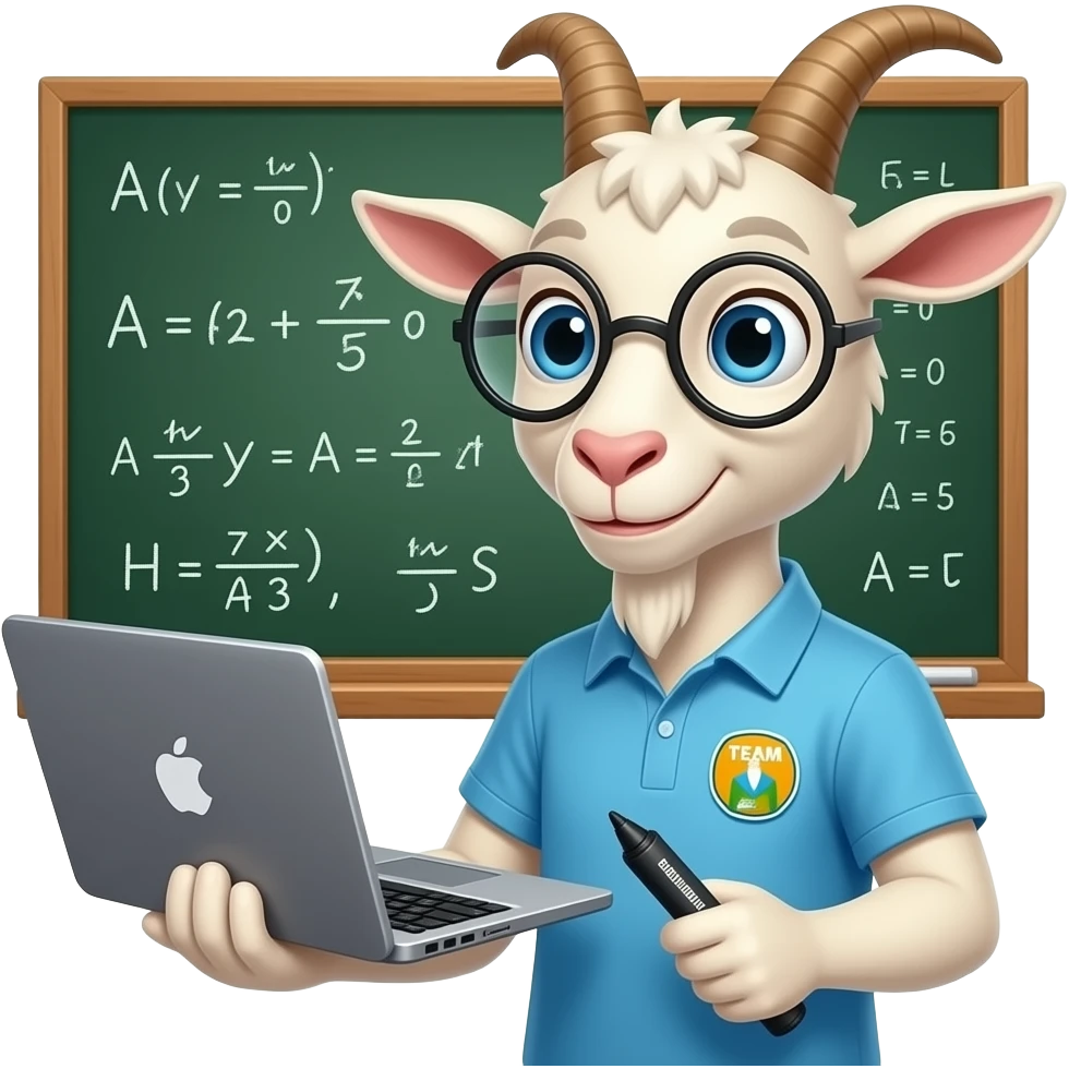 make a goat that is a math and computer science expert who is their team leader and supports everyone else emoji