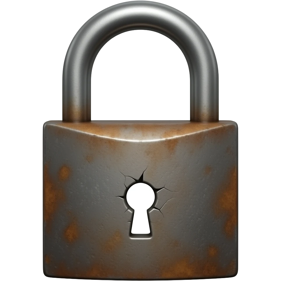 Rusty lock that's been unlocked emoji