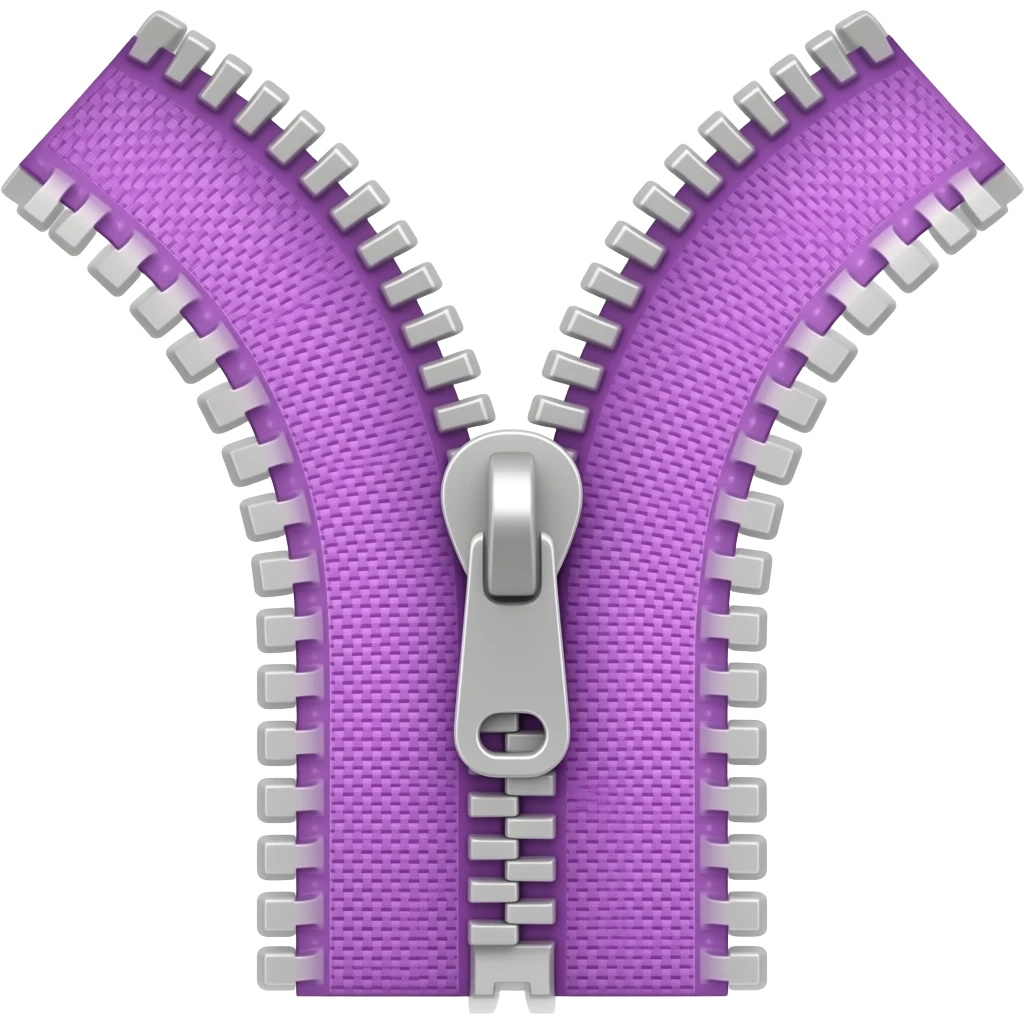 Purple ribbon zipper emoji