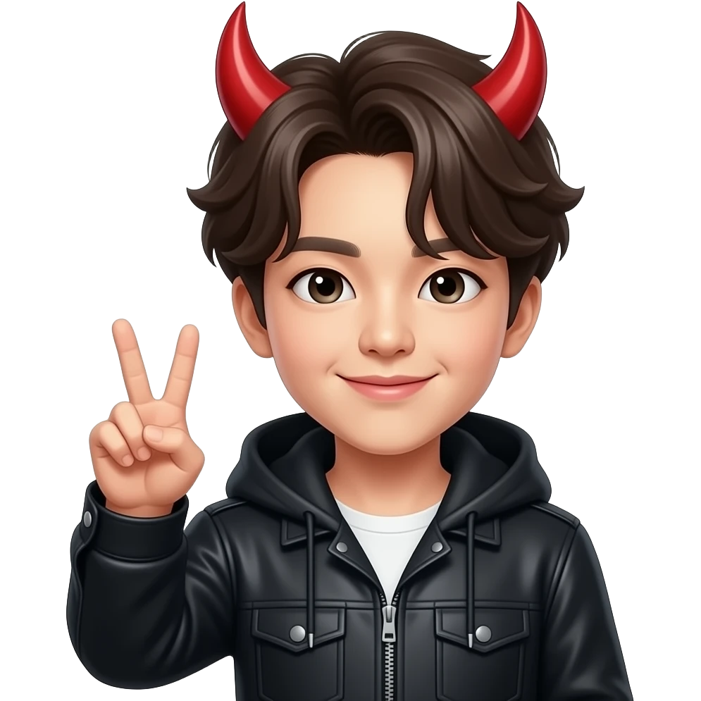 Rumi from kpop demon hunters doing the piece sign emoji