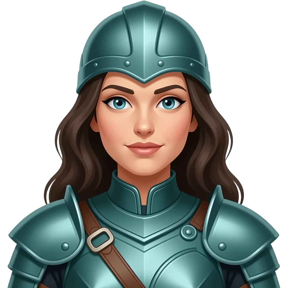 female warrior in teal emoji