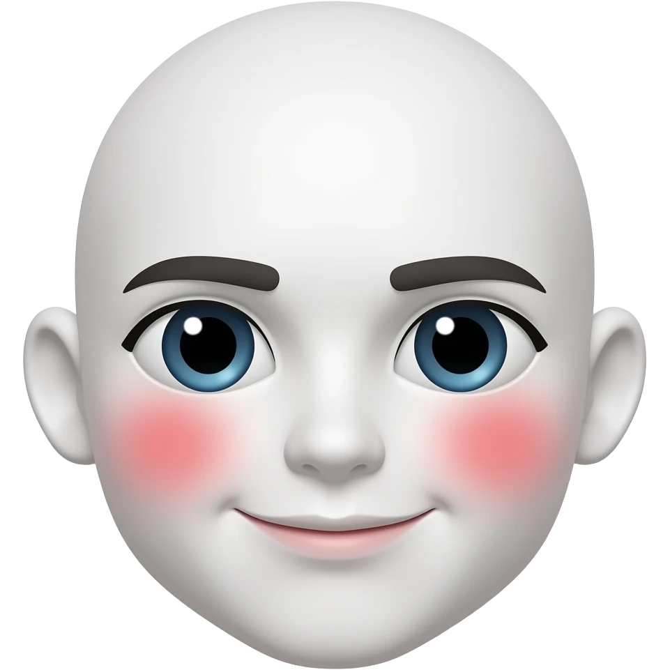 흰색얼굴의 붉은색 홍조를 하고 있는 이모티콘 emoji