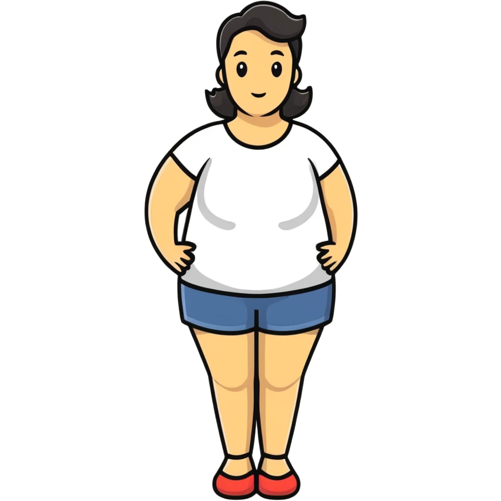 woman with exaggerated proportions emoji