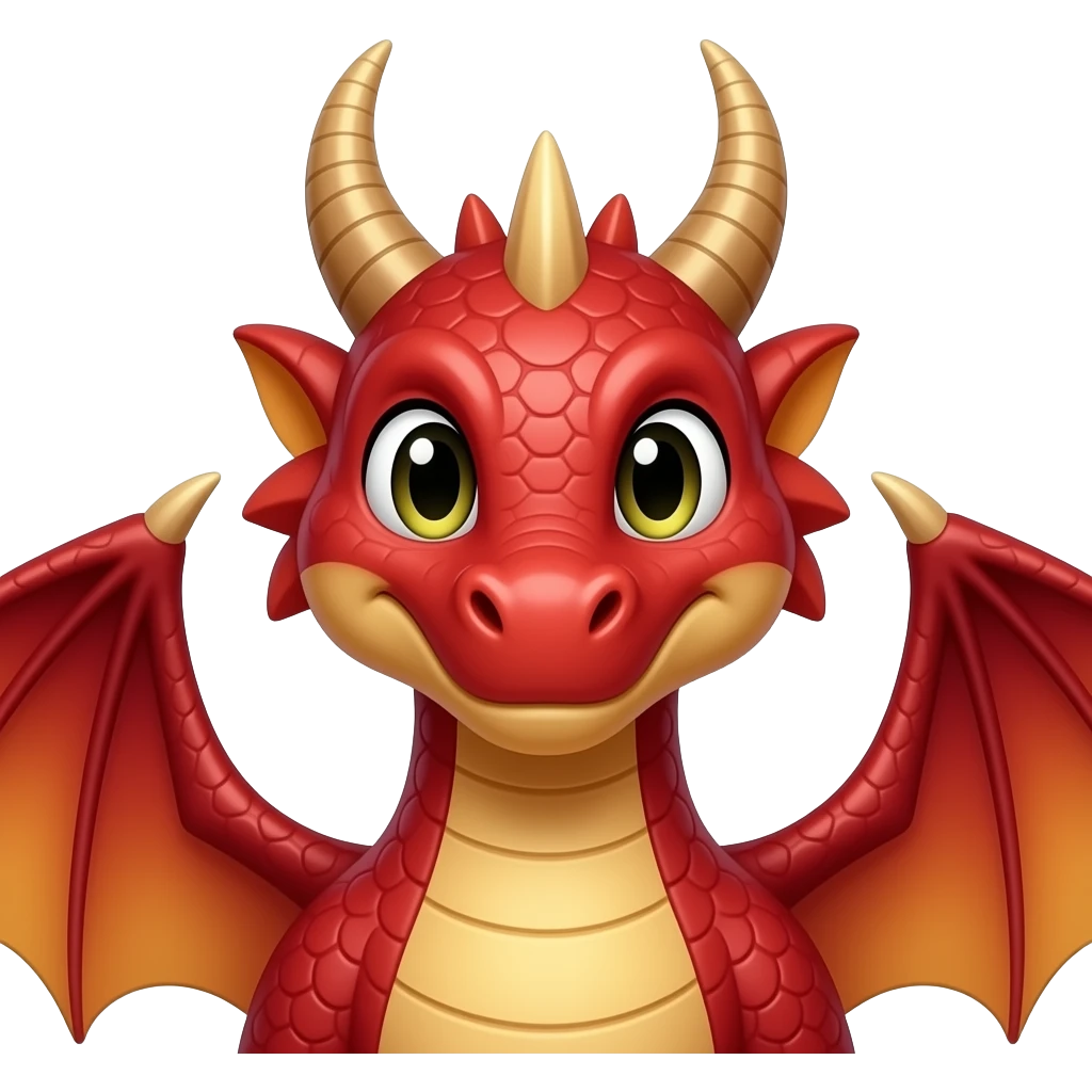 red dragon with front view half body close up emoji