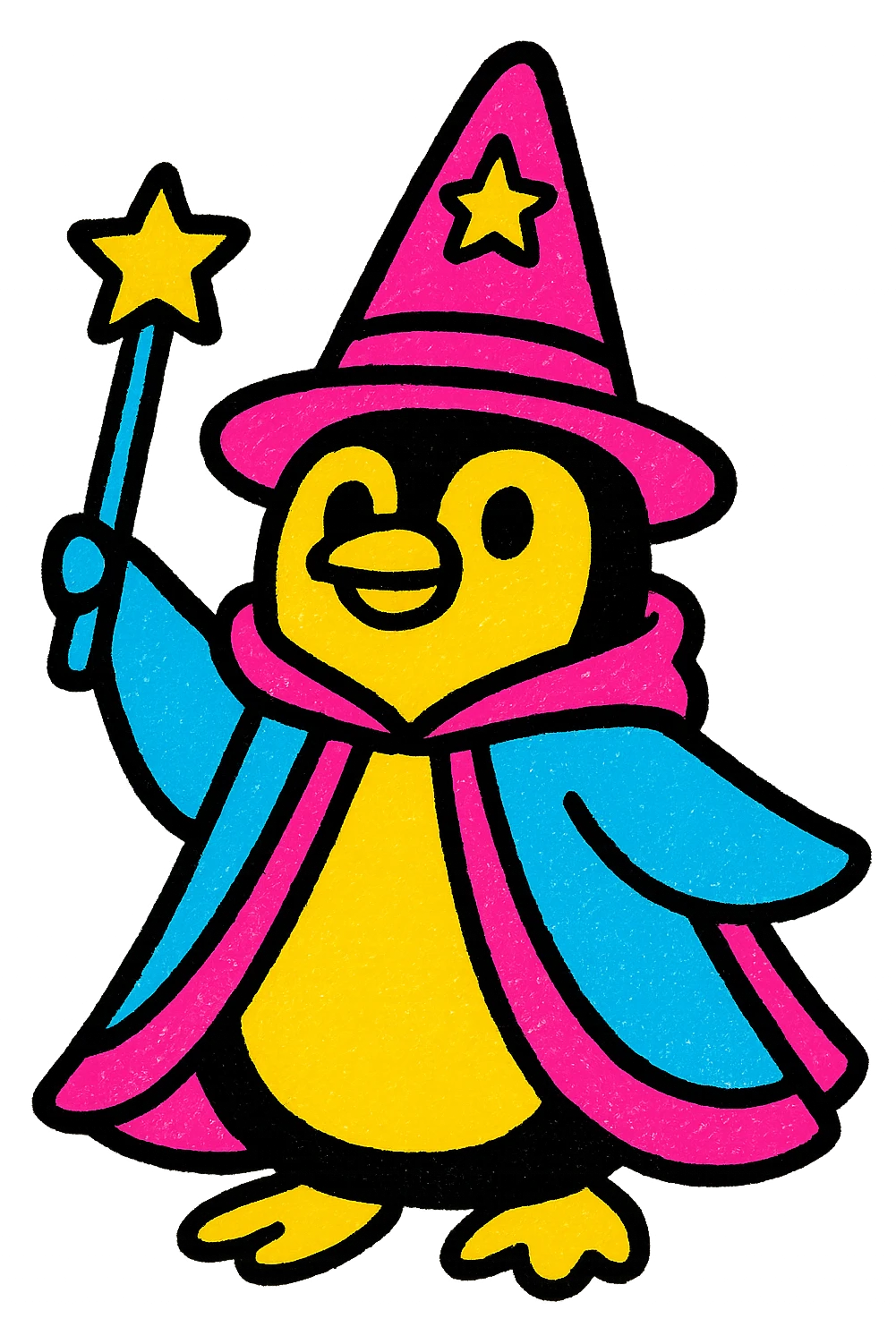 A penguin wizard emoji