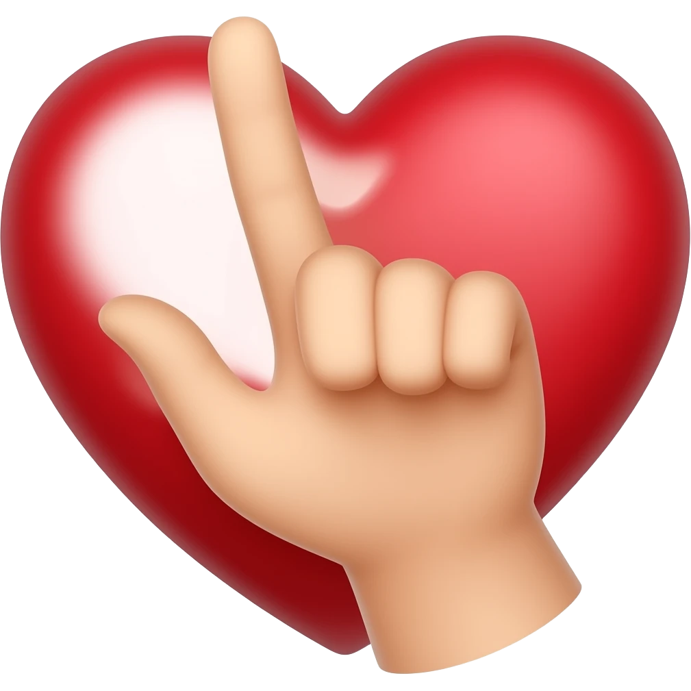 Half a hand heart emoji