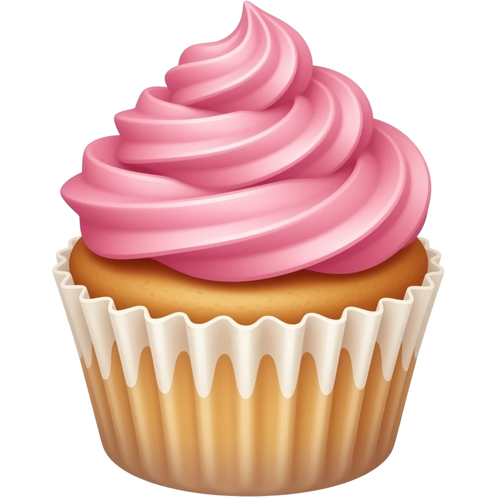 Cupcake with pink icing emoji
