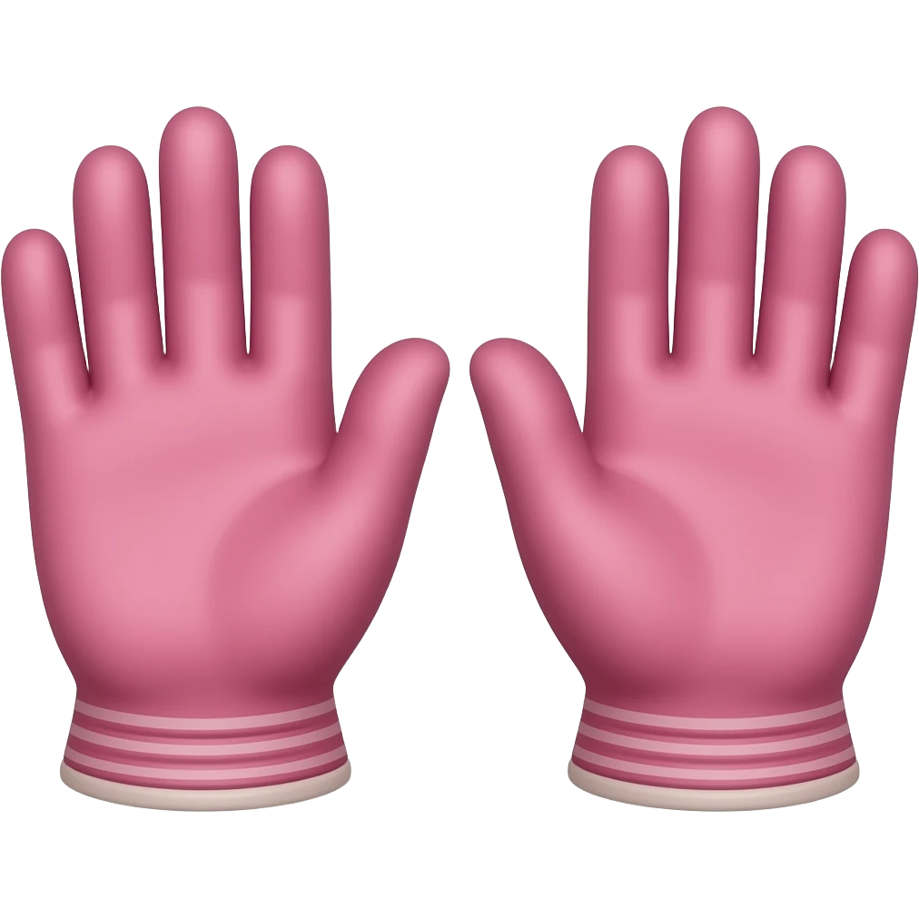pink gloves emoji
