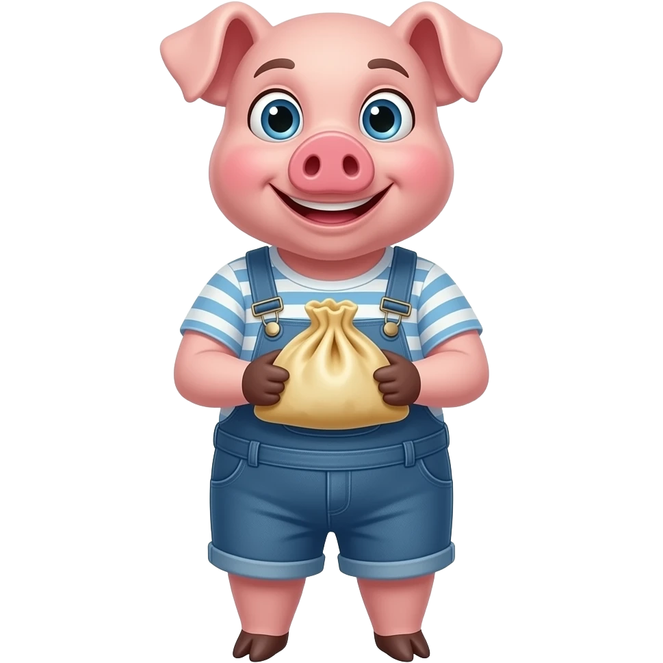 a fimale pig holding a food(samosa) emoji