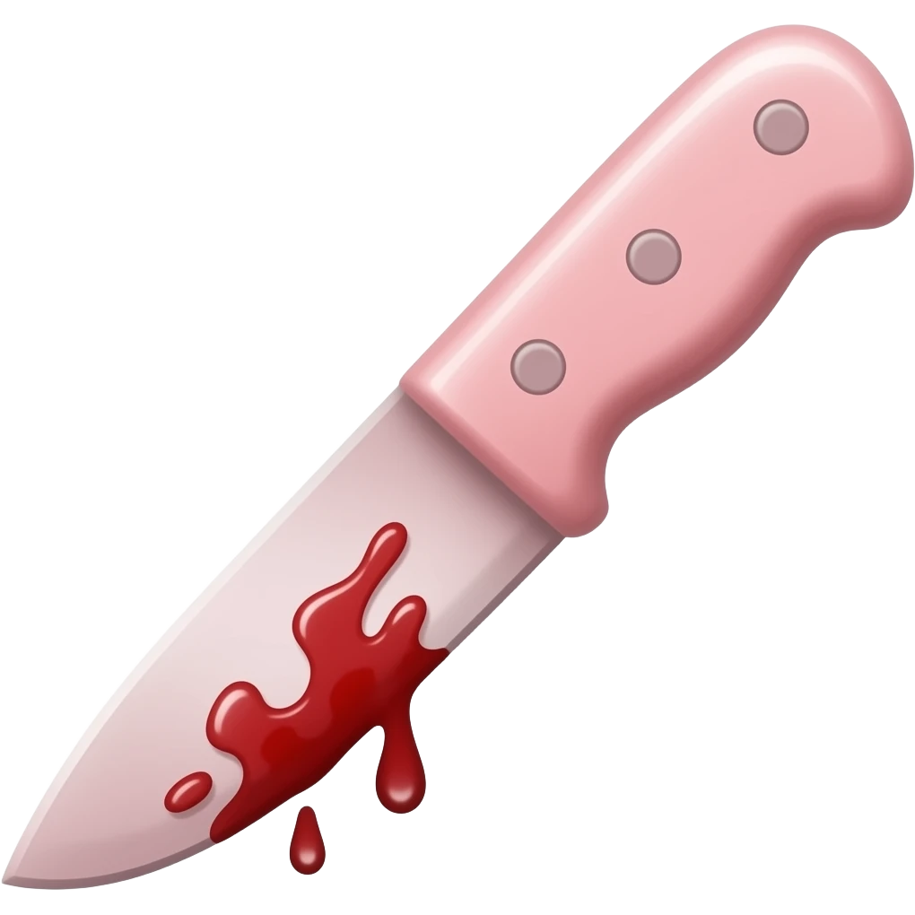 Cute lite pink knife  with blood emoji