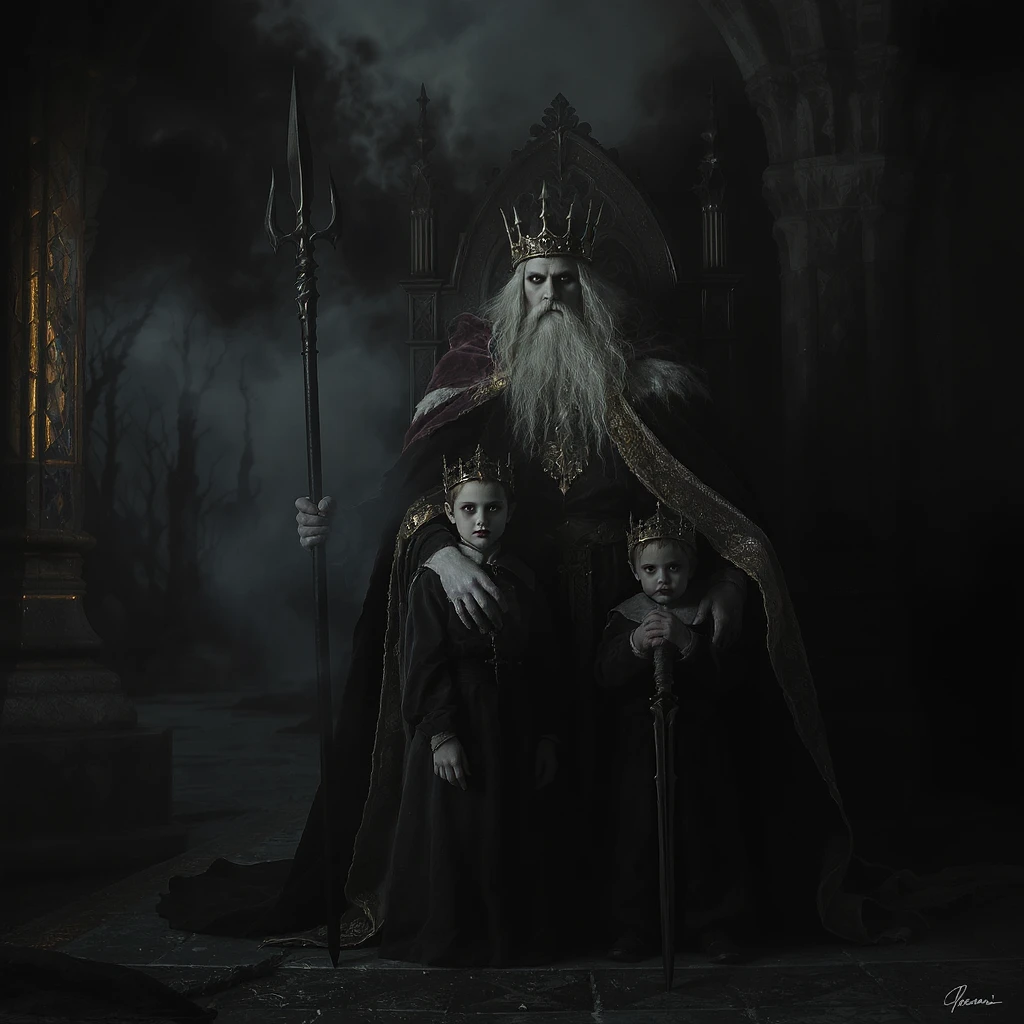 Two Sinister Children with the Sinister King emoji