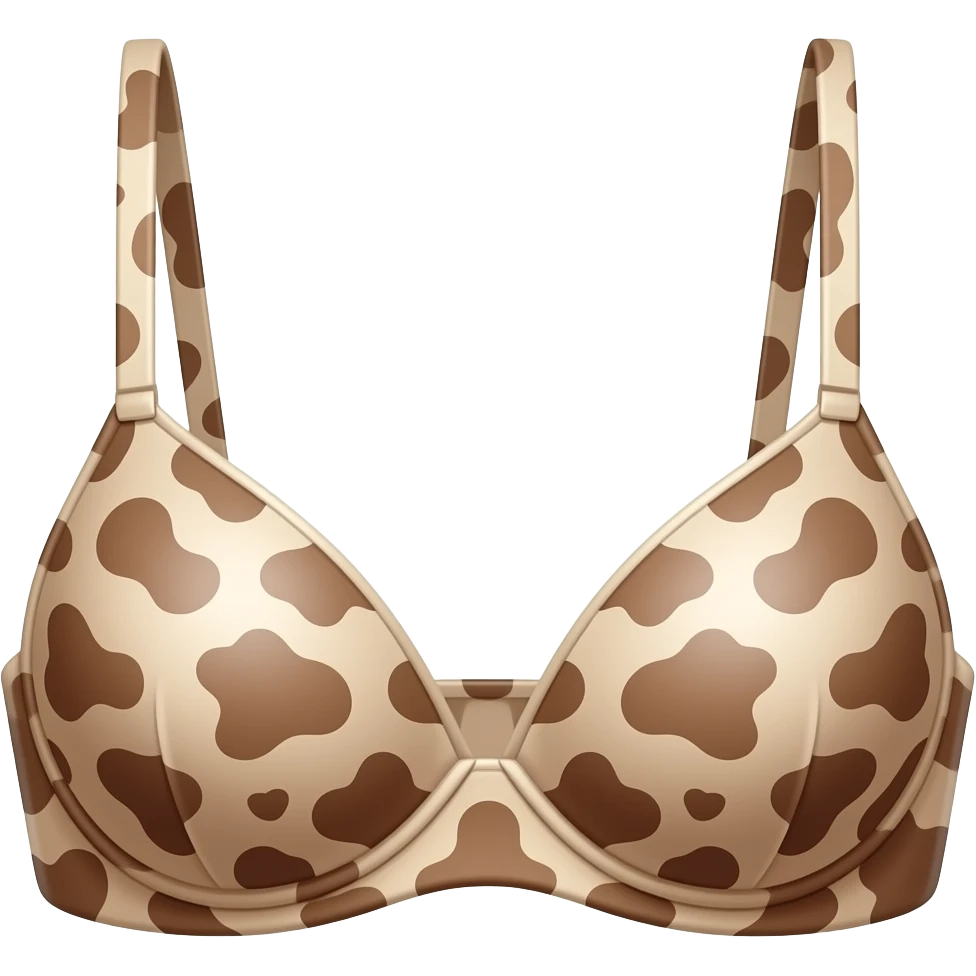 lingerie with light brown cow print emoji