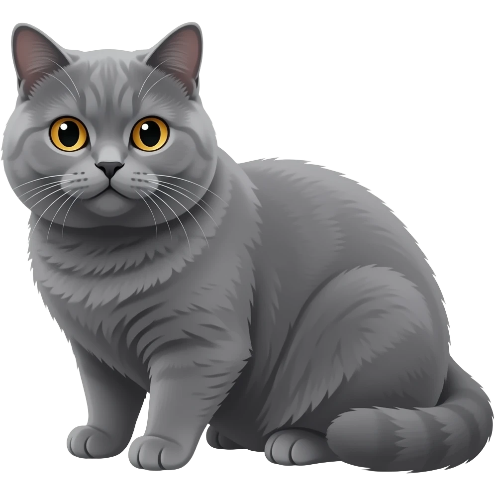 Scottish fold totally grey fat emoji