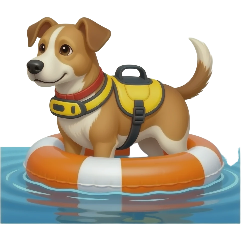 make a dog using a float at the water emoji