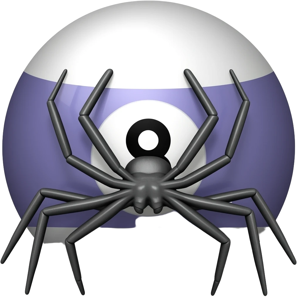 8 Ball with spider legs emoji