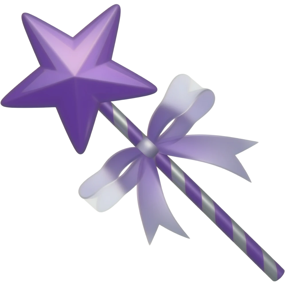 Purple ribboned purple magic wand emoji