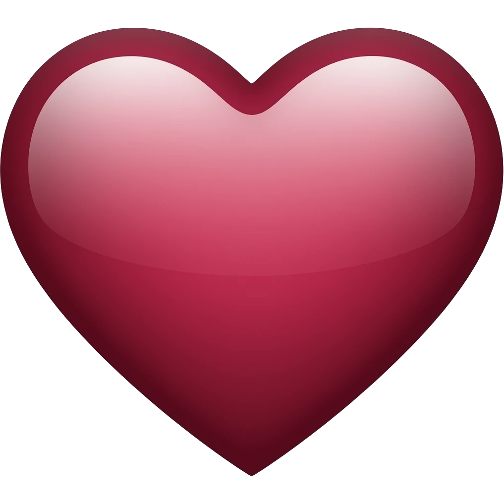 Corazon color borgoña emoji