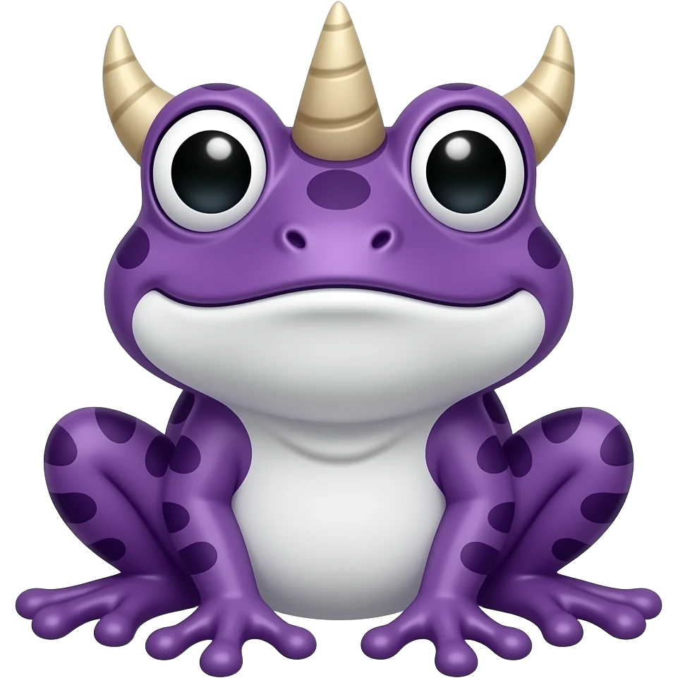 “A cute minimalist horned frog mascot representing TCU, purple and white color scheme, flat emoji style, simple bold outlines, clean background” emoji