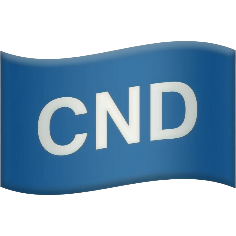 Bandera azul CDN en letras blancas emoji