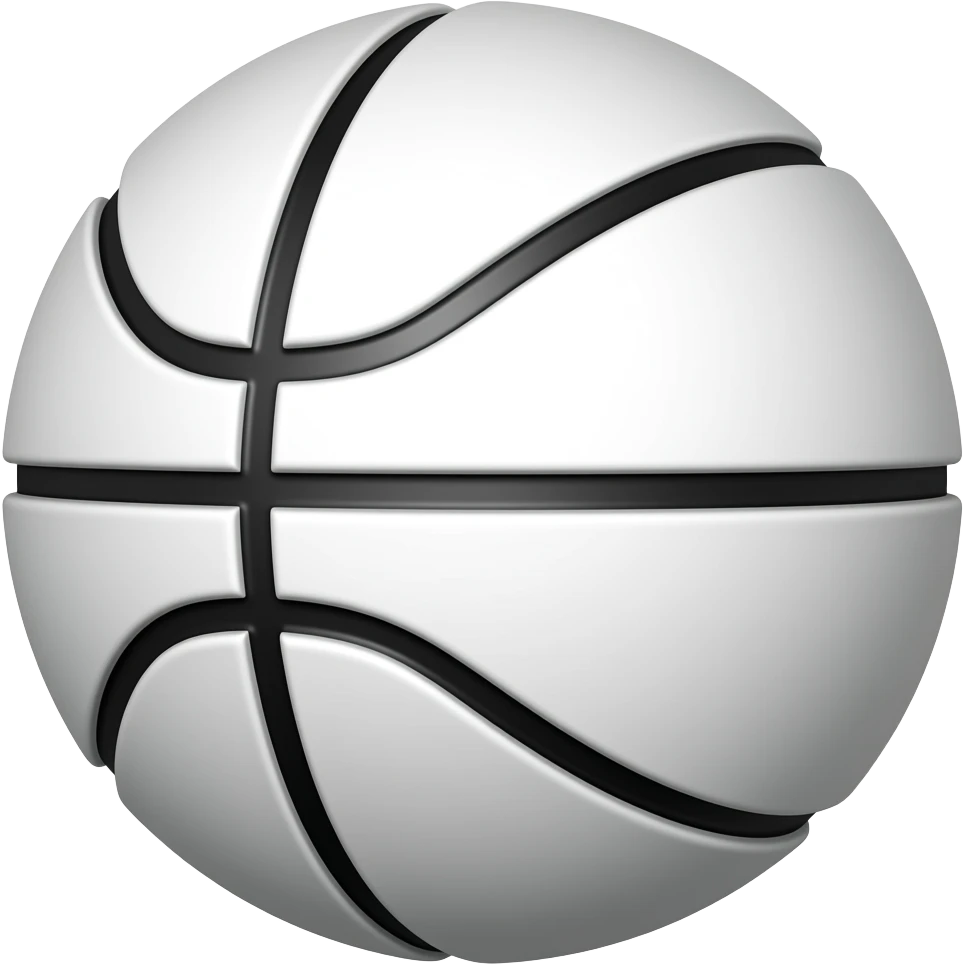 Basketball but there’s no orange on the ball all white and the seems of the ball are black emoji