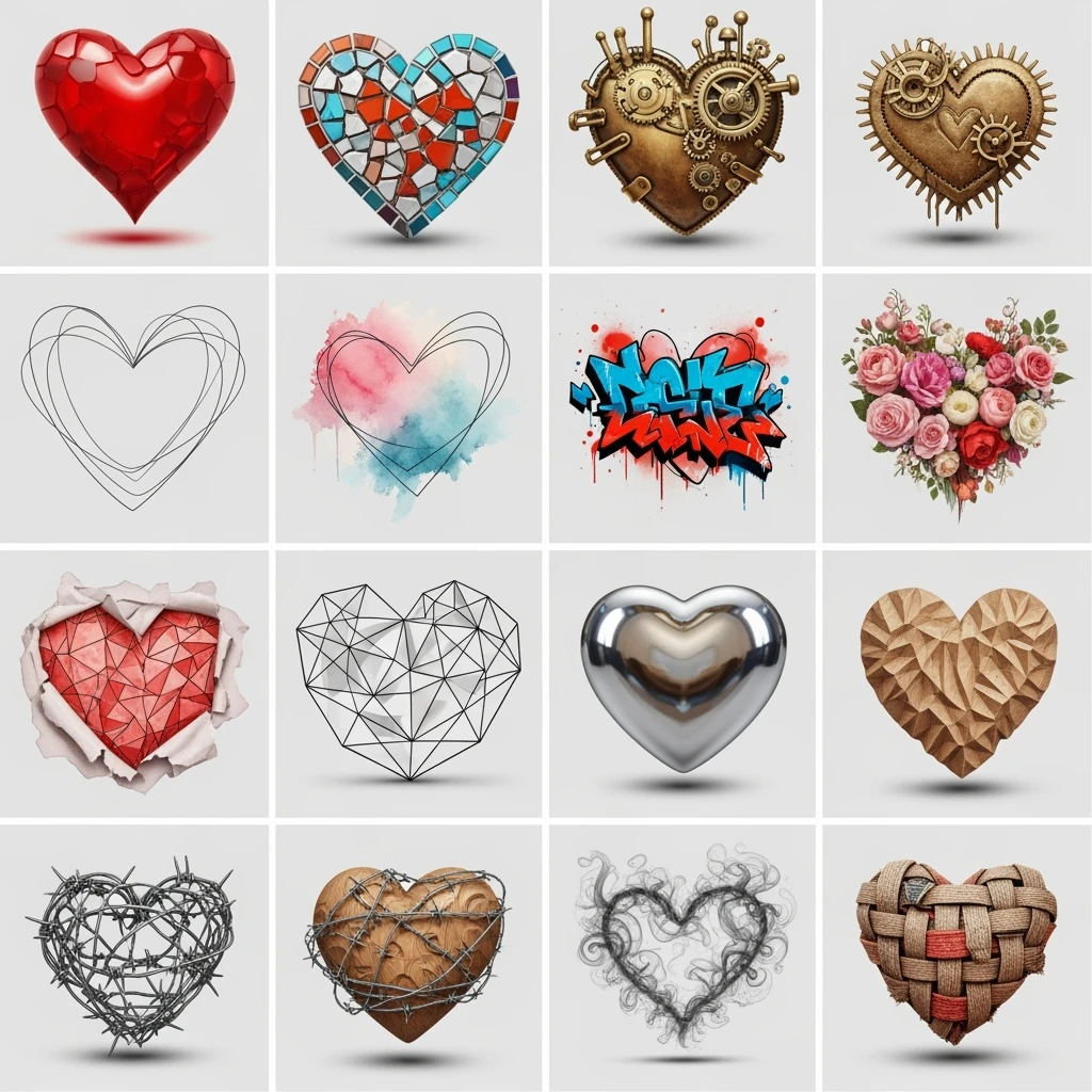 show more heart styles emoji