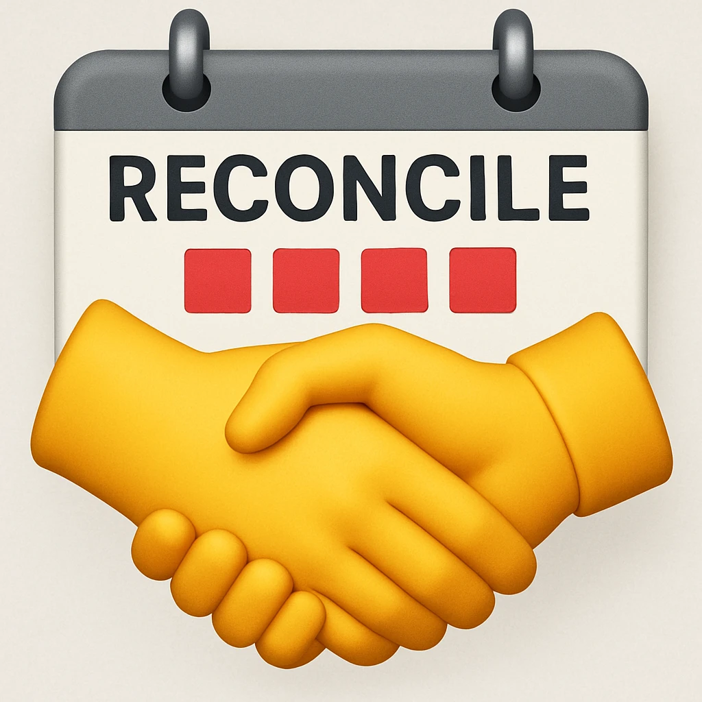 make the metaphor emoji of termin to Reconcile  emoji