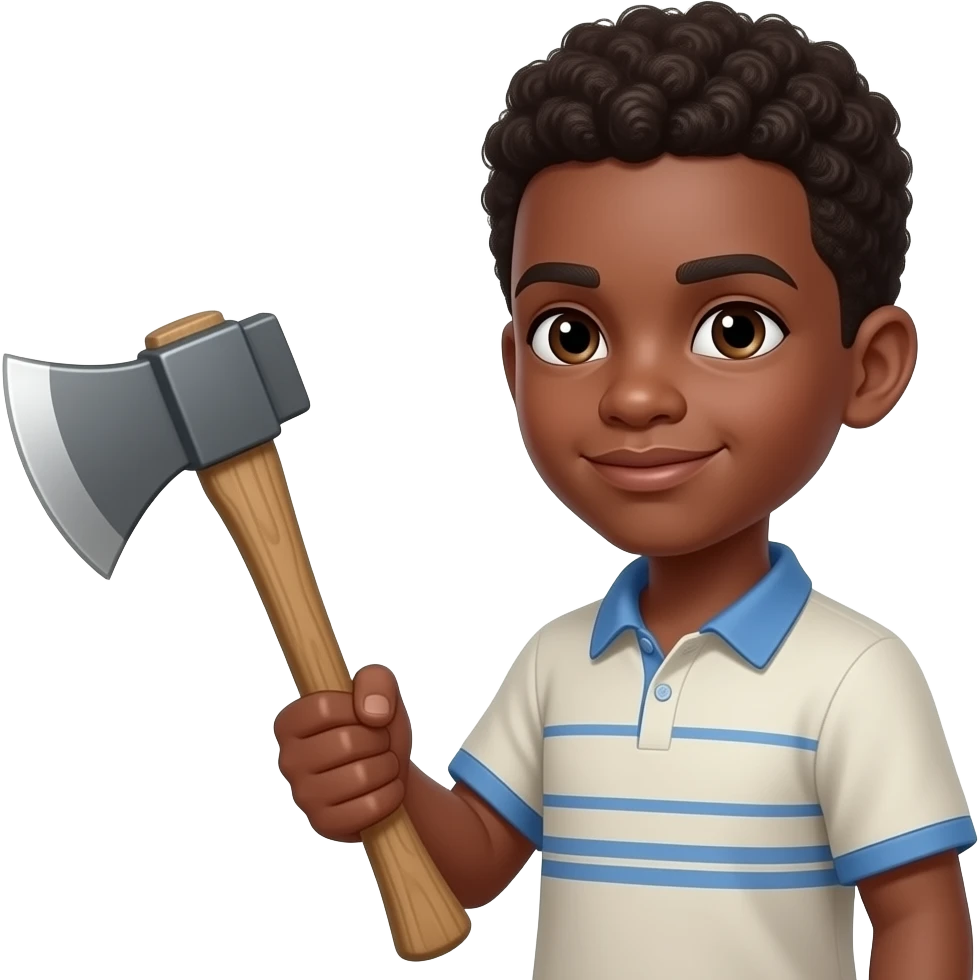 Blackboy with axe emoji