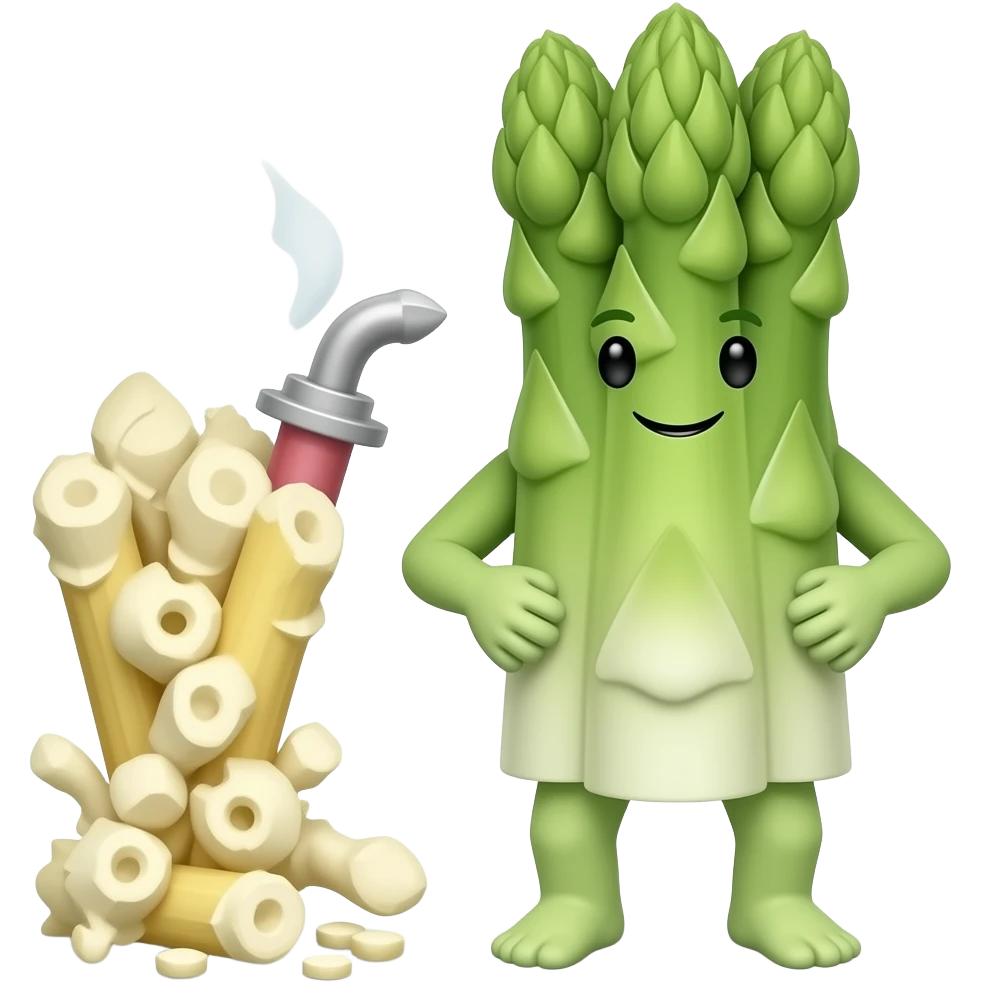 asparagus writing javascript code emoji