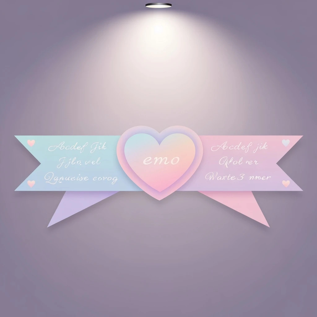 pastel emo banner with a heart accent, cute, expressive, minimal, variation 3 emoji