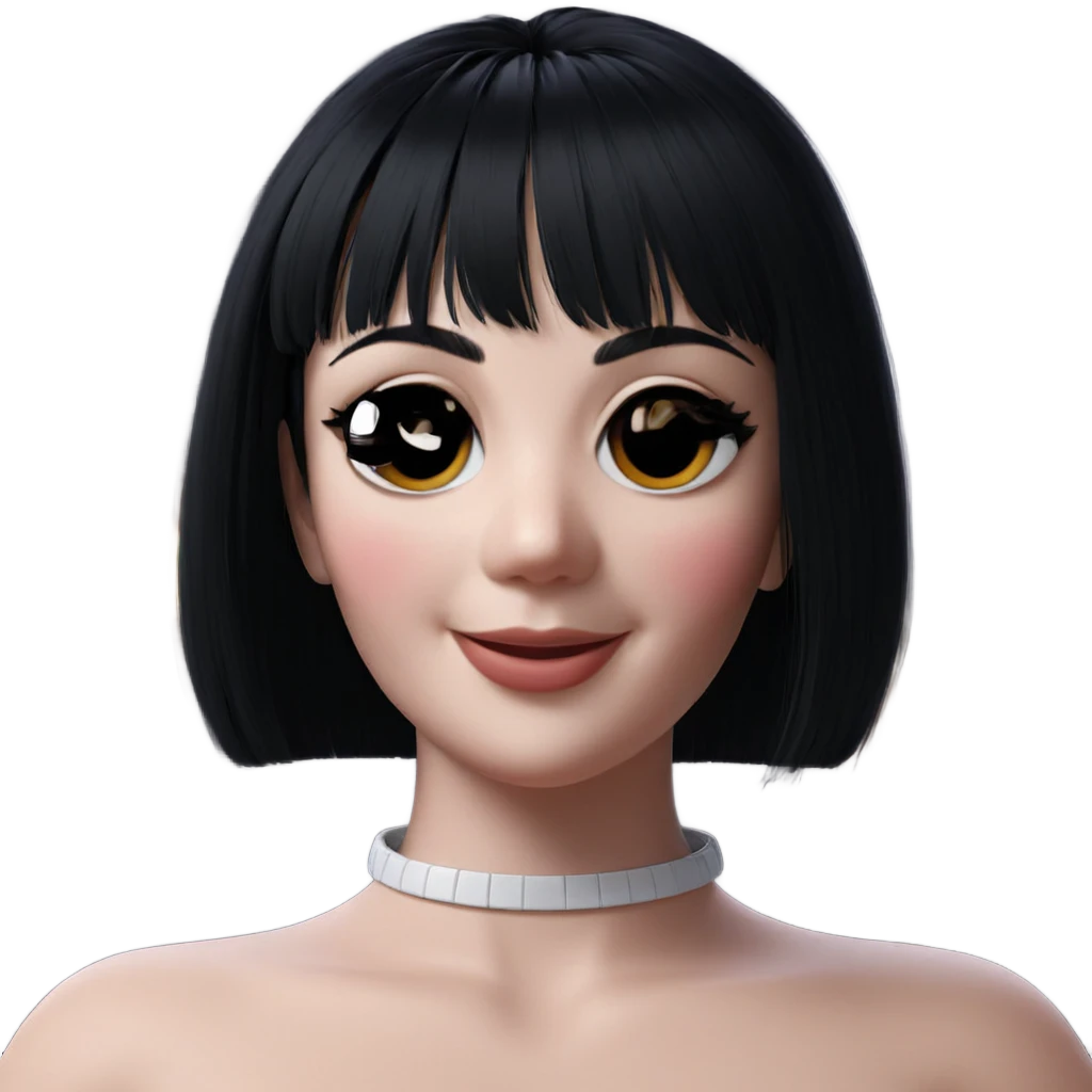smiling girl with black hair emoji
