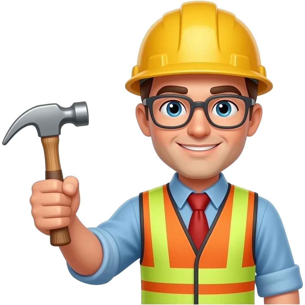 Engineer and geologist with hammer shaking hands emoji