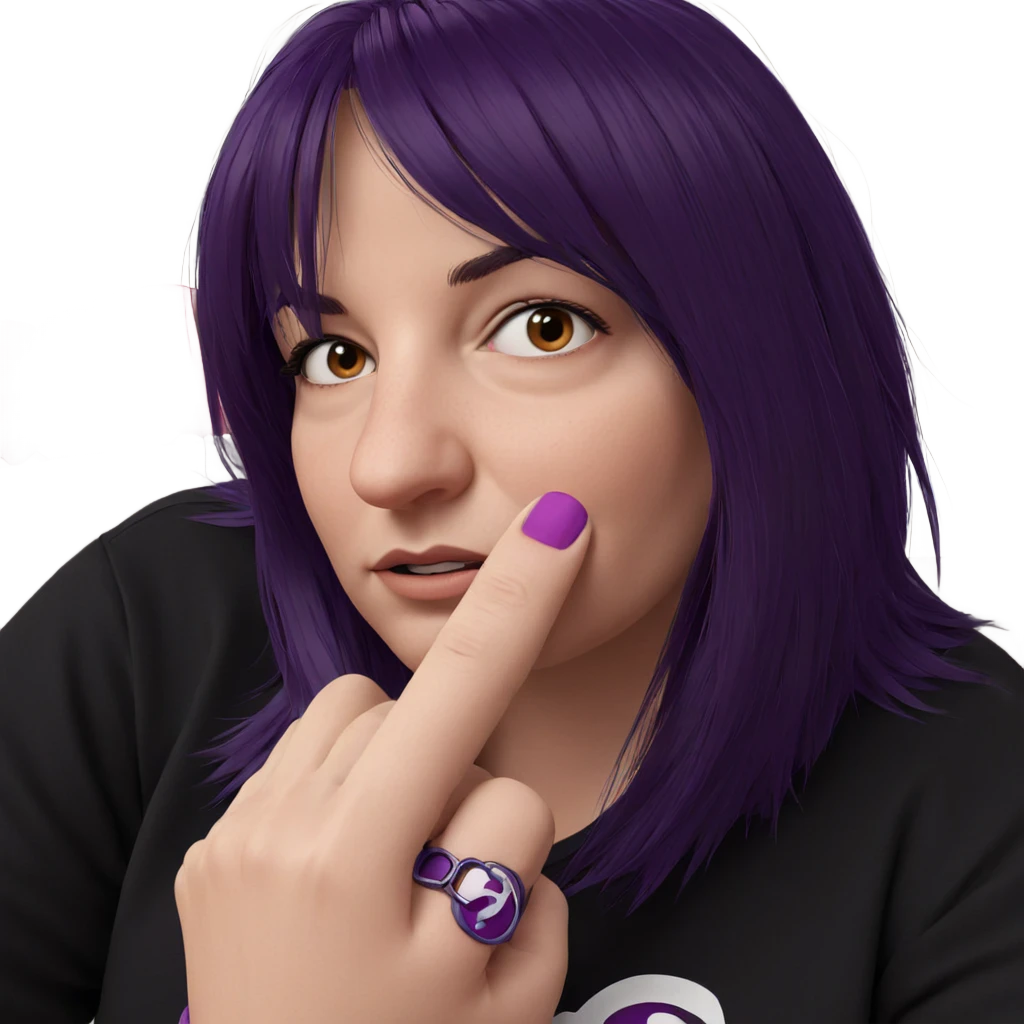 girl with purple hair closeup emoji