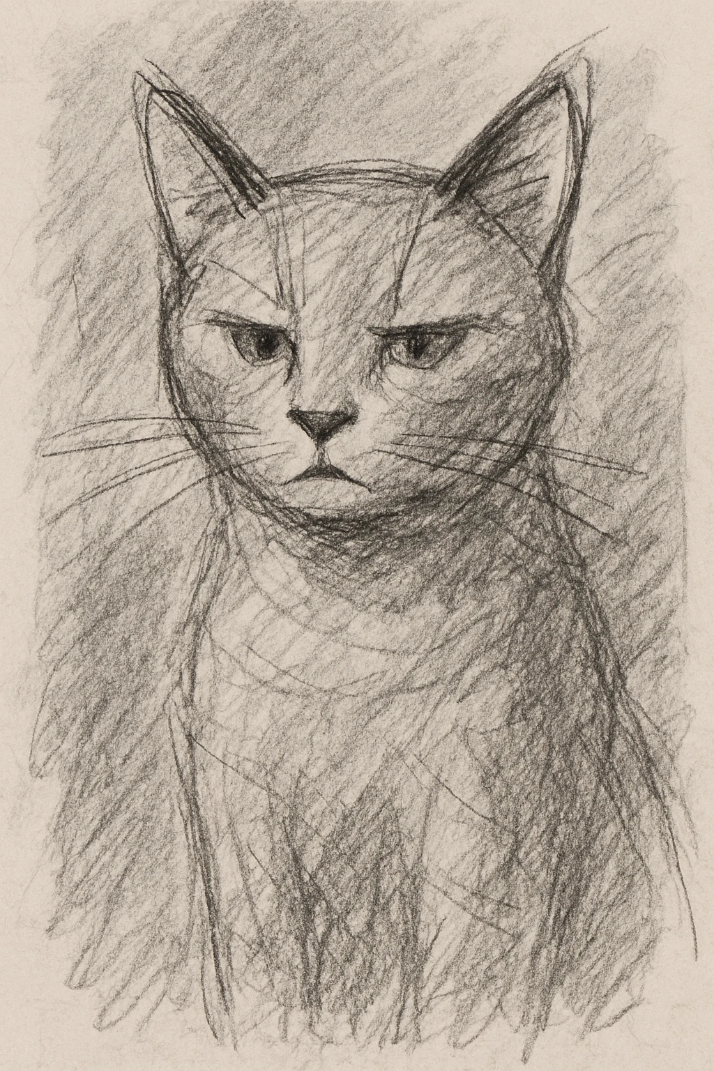 a cat in pencil sketch style emoji