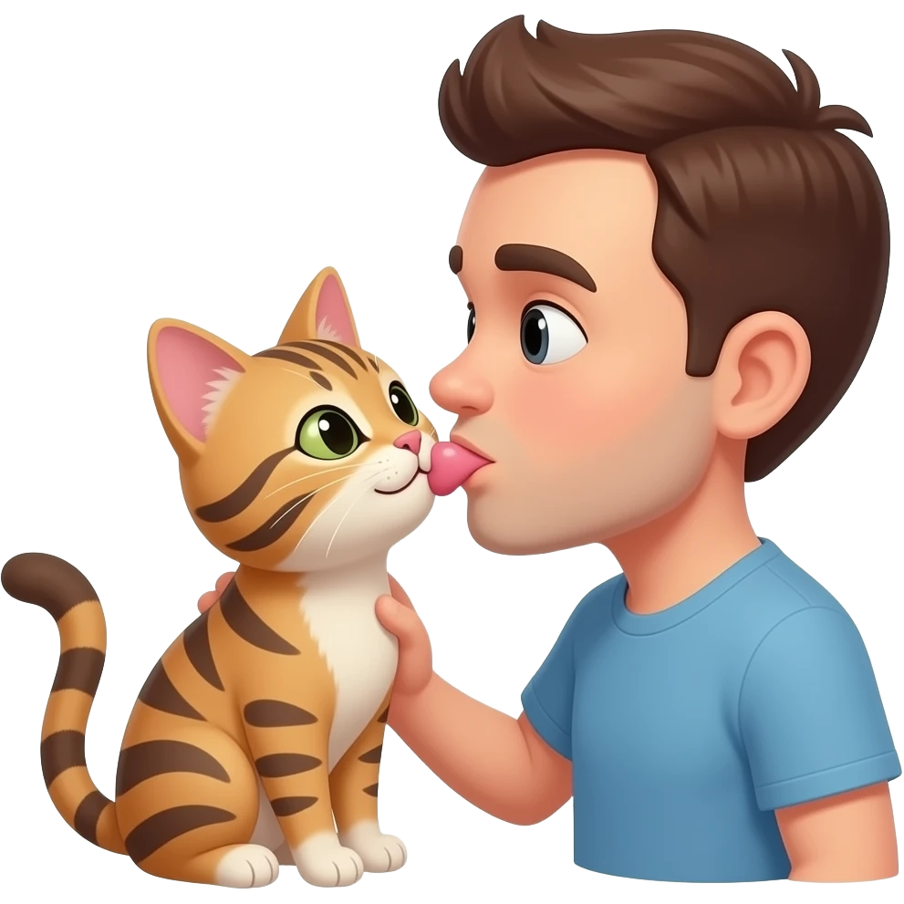 C'est un chat en train de se faire baiser par un homme emoji
