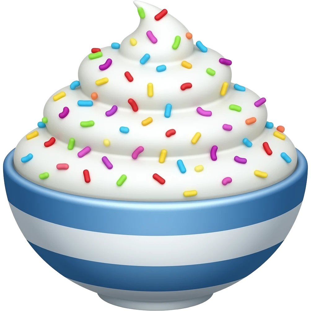 Greek yogurt bowl topped with funfetti aesthetic emoji