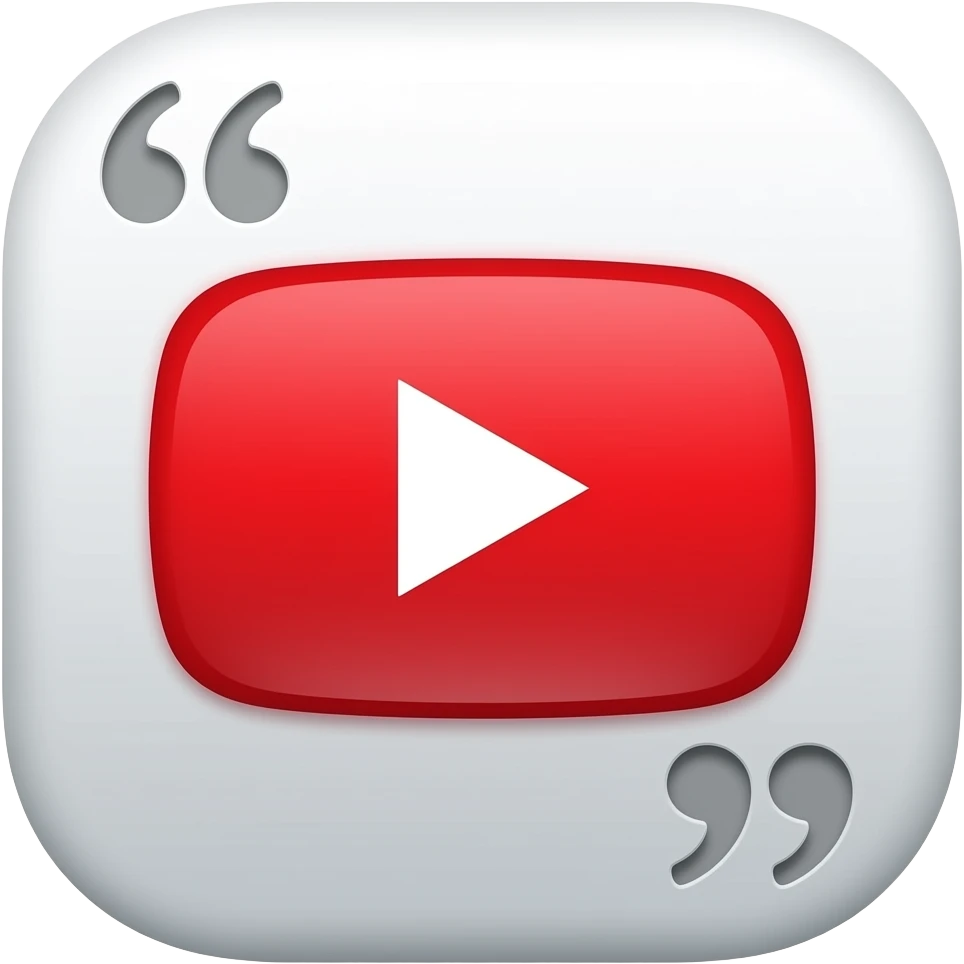 youtube play button with a quote emoji