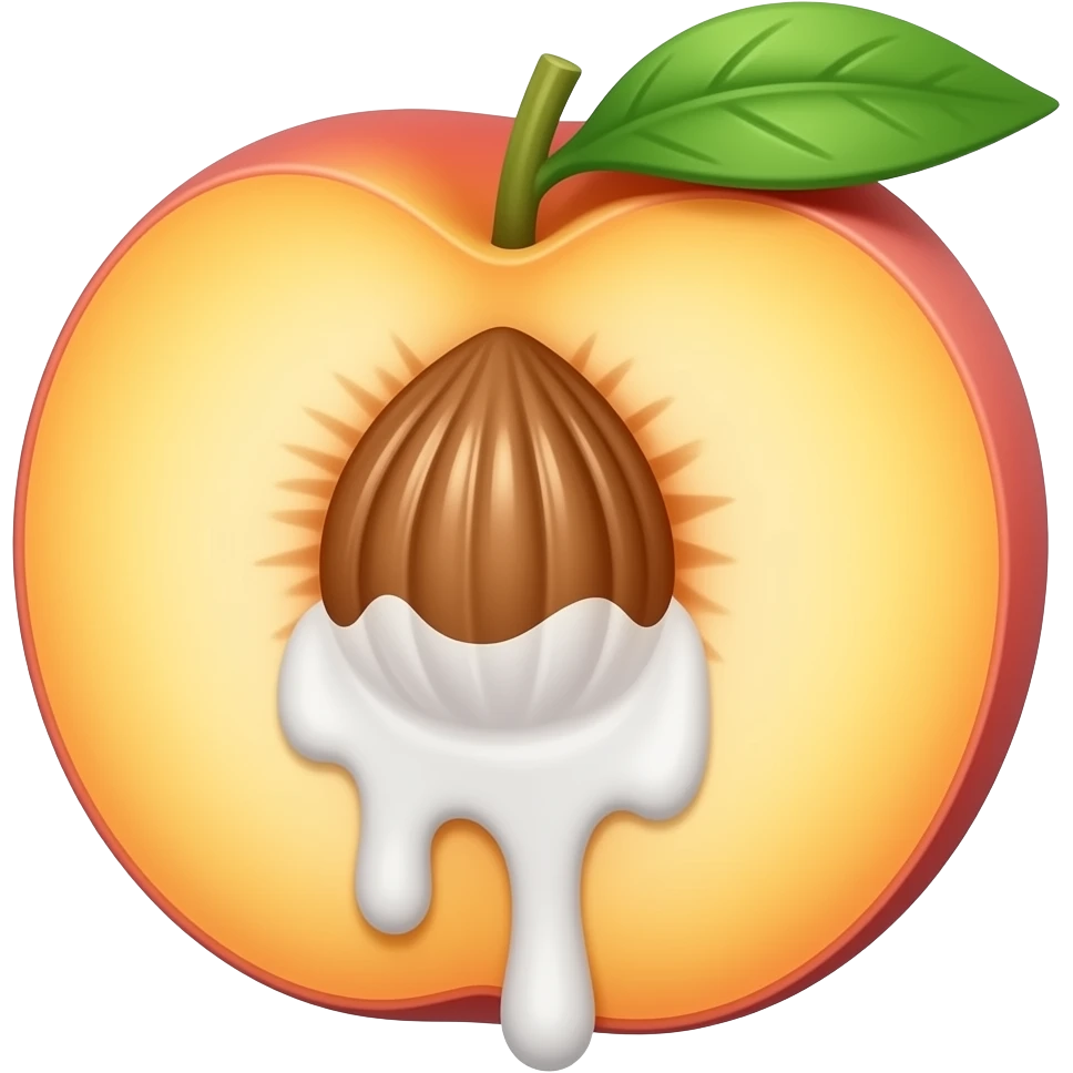 Cream dripping peach hole emoji