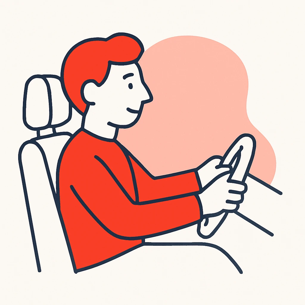 person driving a car emoji