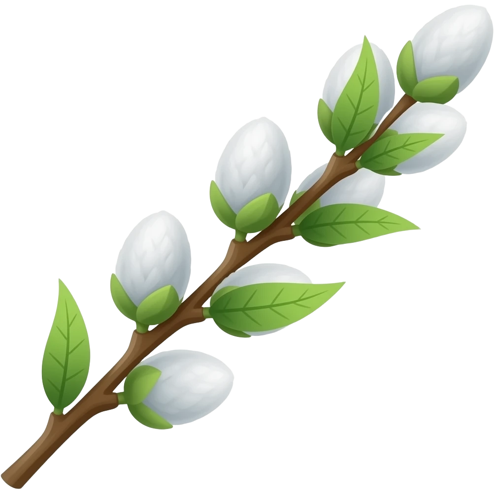 a branch with willow catkins emoji