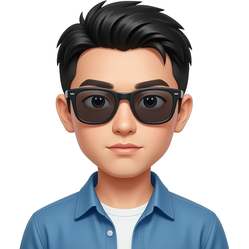 chinese nonchalant boy met zonnebril emoji