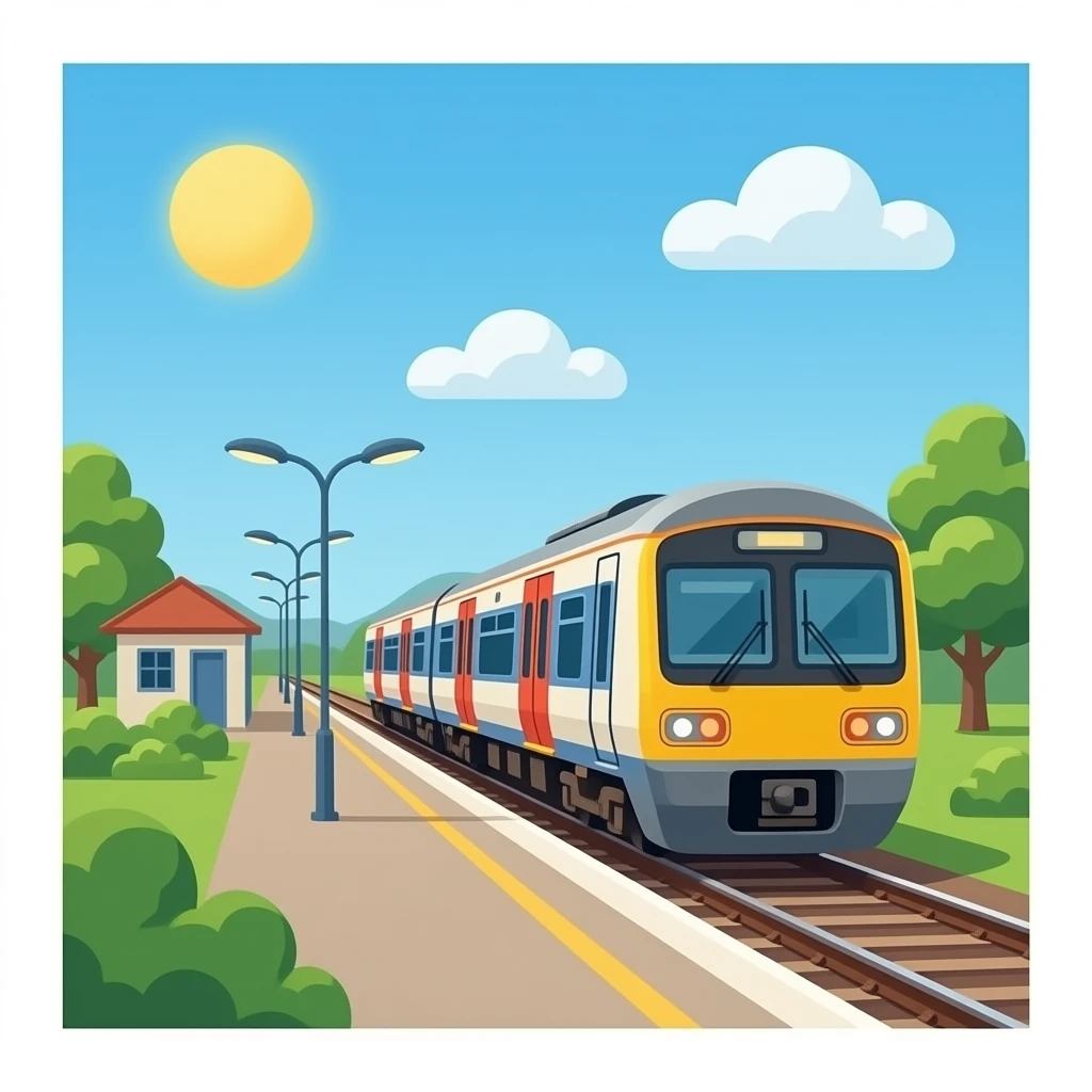 Emoji train station background emoji