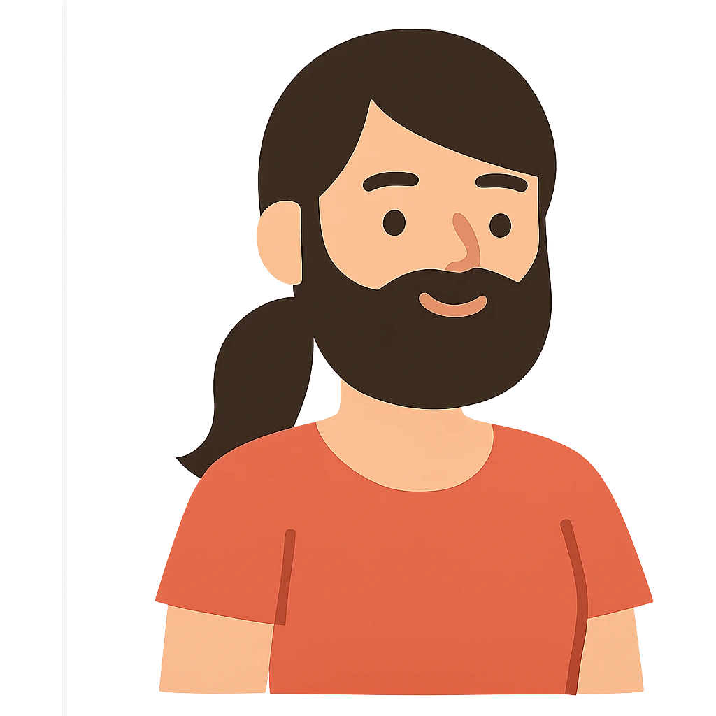 flat toon style woman with a beard emoji