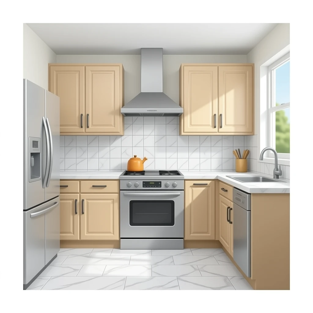 kitchen with marble tiles emoji