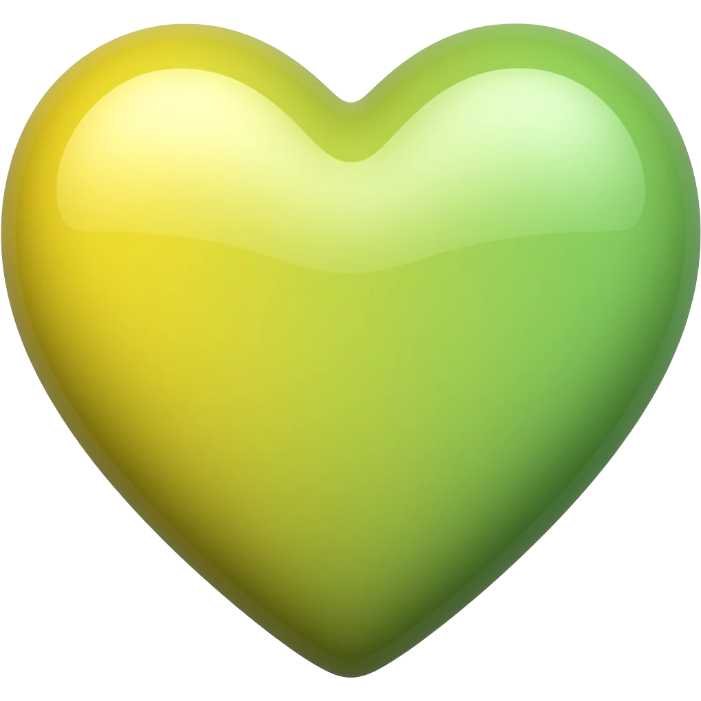 Yellow-green-gradient heart emoji