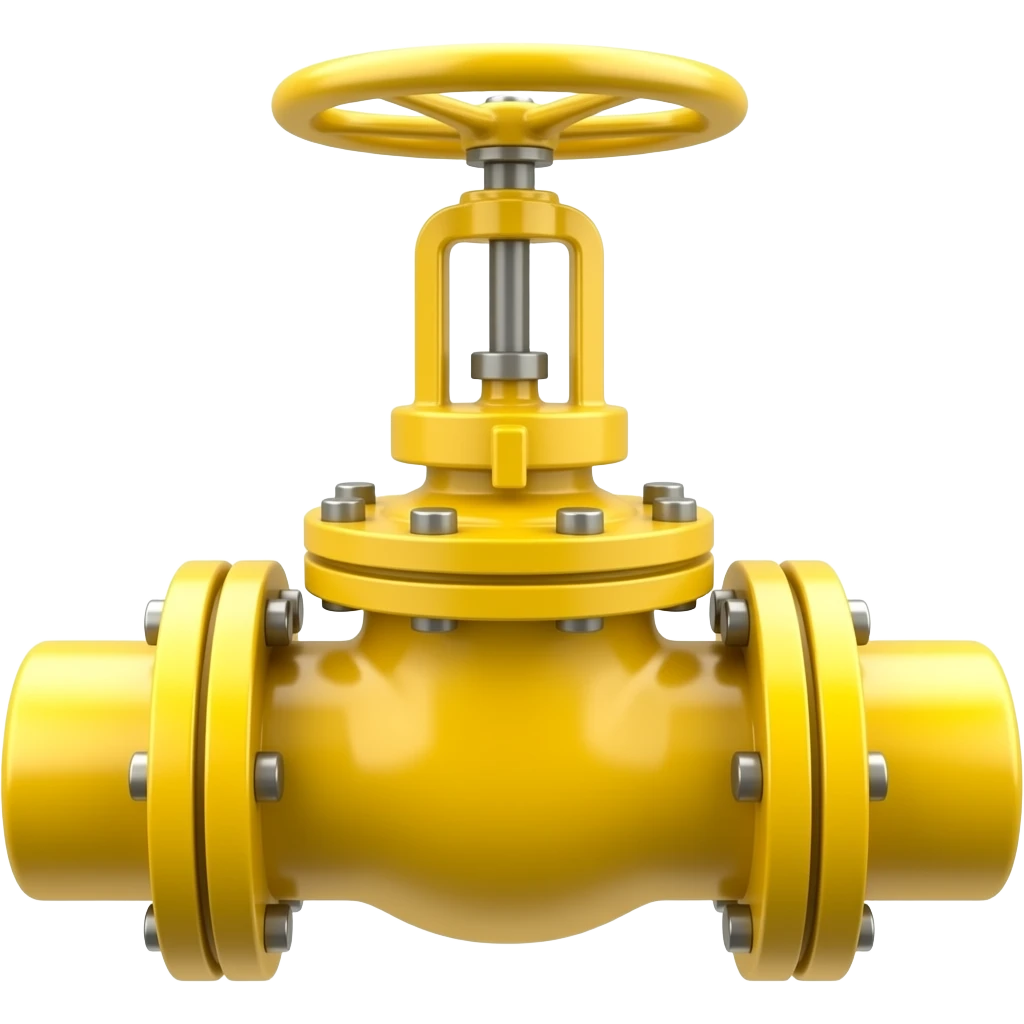 straight yellow pipeline with valve on top emoji