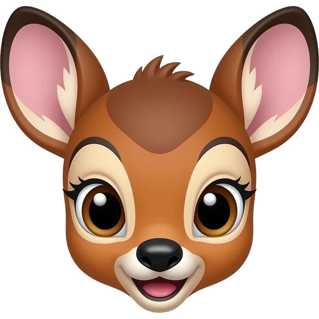 A girly bambi face add a little bit pink emoji