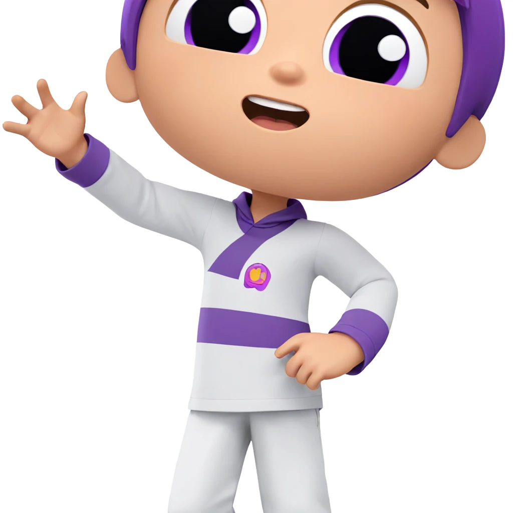 waving boy with purple features emoji