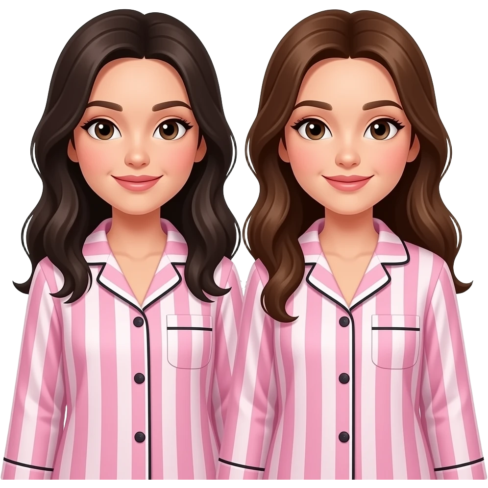 Meninas +pijamas da marca Victoria'secretes emoji