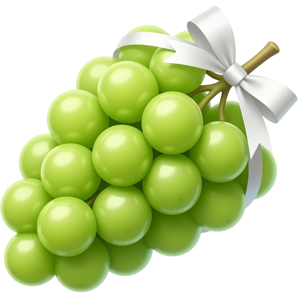 green grapes with ribbon emoji